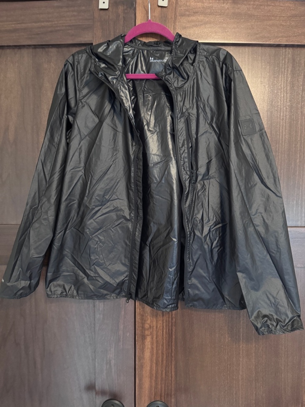 Under Armour Black Packable Hooded Windbreaker